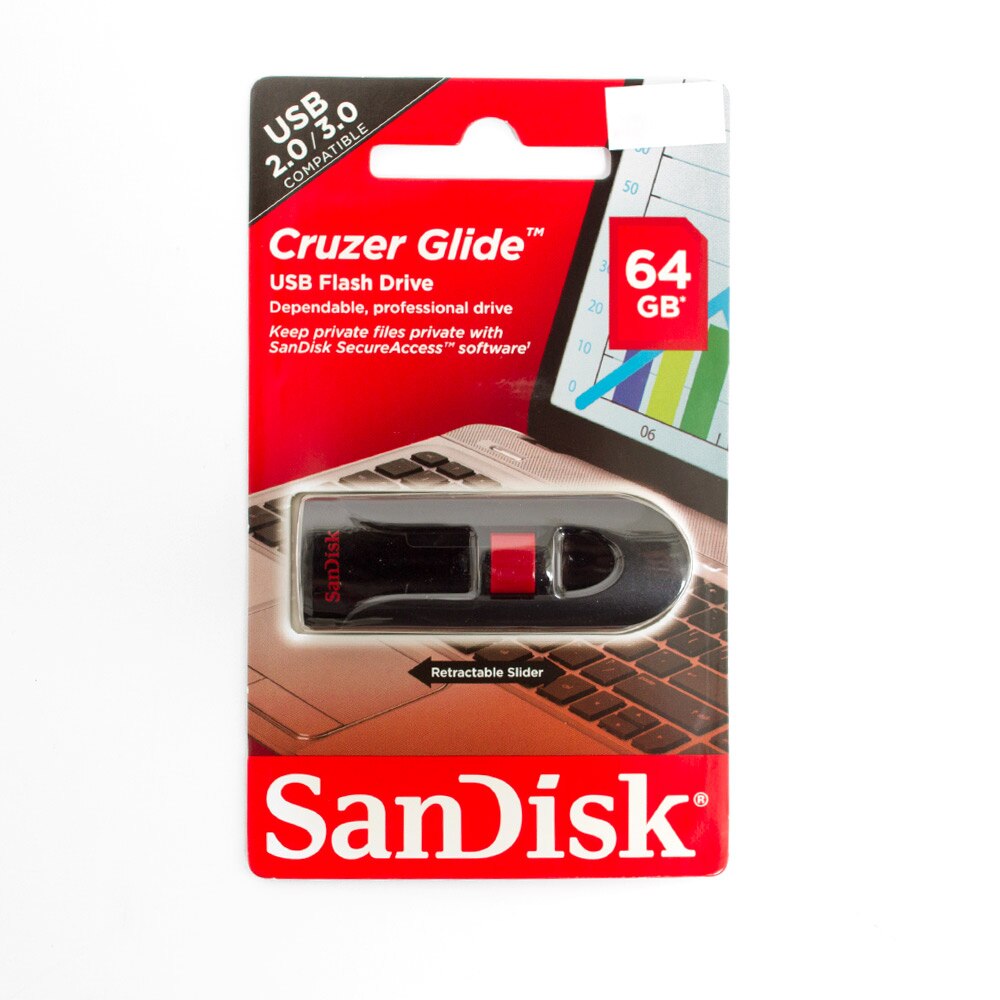 SanDisk, Cruzer, Glide, USB Drive, 64 GB